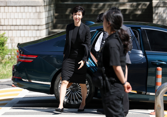 재산분할 파기환송심 조정 출석하는 노소영 관장