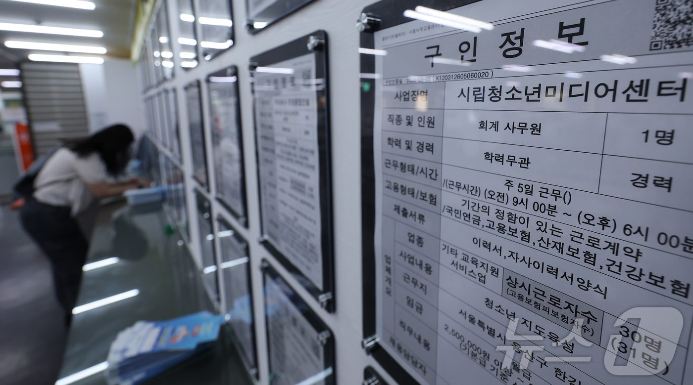 (서울=뉴스1) 김성진 기자 = 지난달 취업자 수가 7만4천명 늘어나는 데 그치고 고용률은 하락 전환했다.13일 국가데이터처가 발표한 '2026년 4월 고용동향'에 따르면 지난달 …