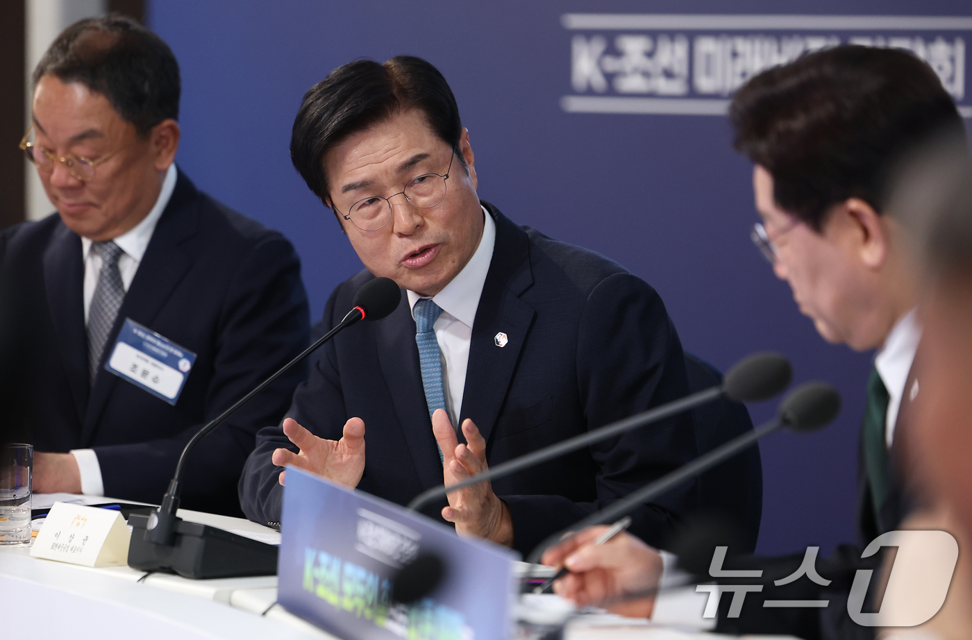 (울산=뉴스1) 이재명 기자 = 이상균 HD현대중공업 대표이사가 13일 호텔현대 바이 라한 울산에서 열린 K-조선 미래비전 간담회에서 발언하고 있다. 2026.5.13/뉴스1