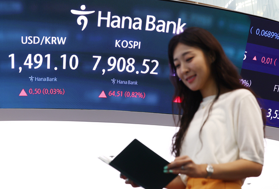 코스피, 장중 7900선 돌파