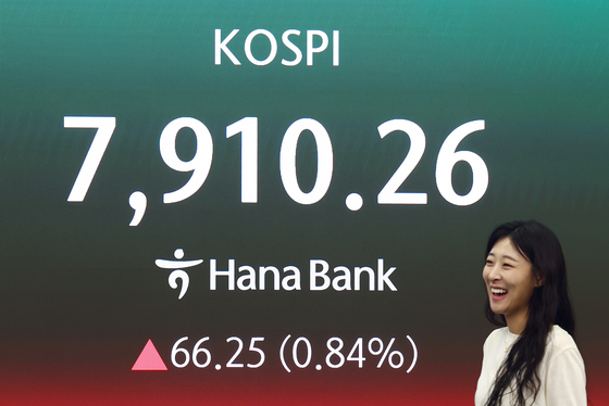 코스피, 장중 7900선 돌파