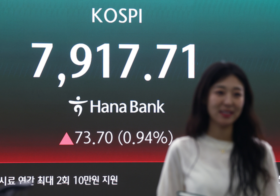 장중 7900선 돌파한 코스피