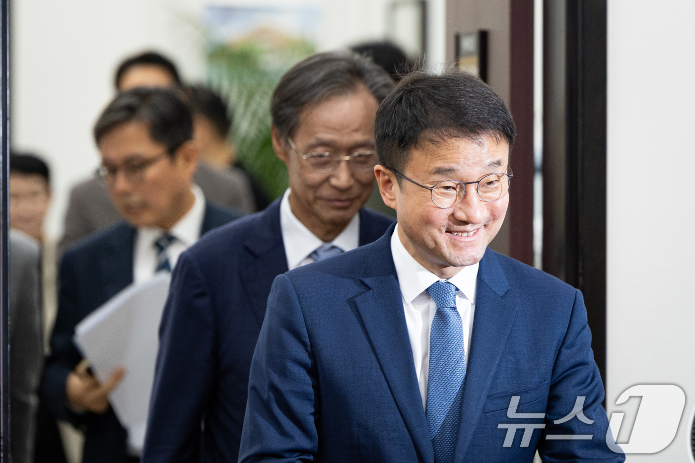 (서울=뉴스1) 유승관 기자 = 한병도 더불어민주당 원내대표가 14일 서울 여의도 국회에서 열린 정책조정회의에 참석하고 있다. 2026.5.14/뉴스1
