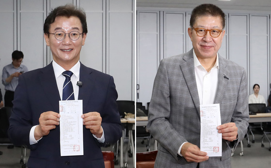 후보자 등록 마친 전재수·박형준 부산시장 후보