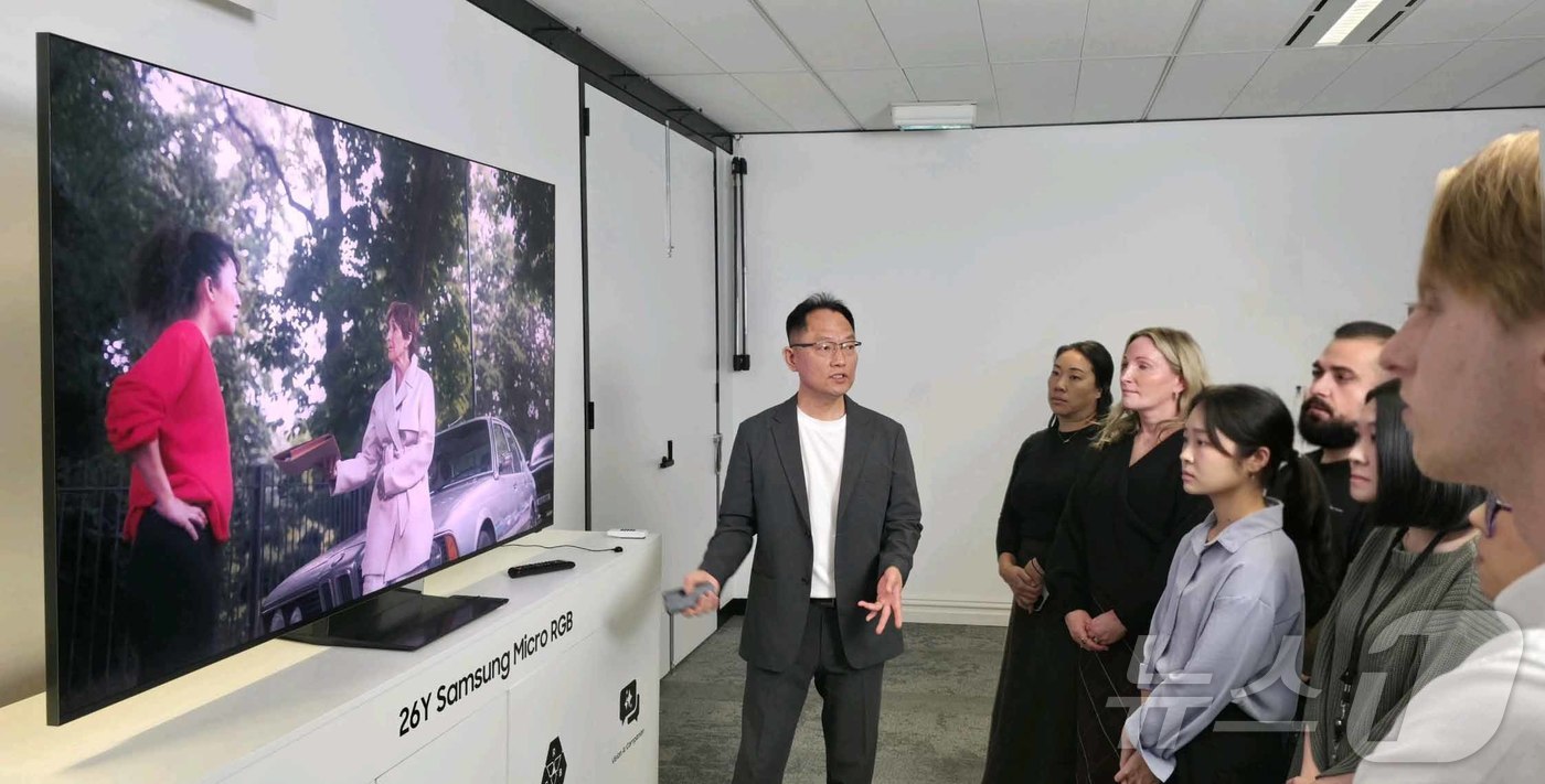 (서울=뉴스1) = 삼성전자가 14일부터 15일(현지시간)까지 호주 시드니에서 '2026 호주 테크 세미나'를 열고 인공지능(AI) TV 신기술과 차세대 디스플레이 라인업을 선보였 …