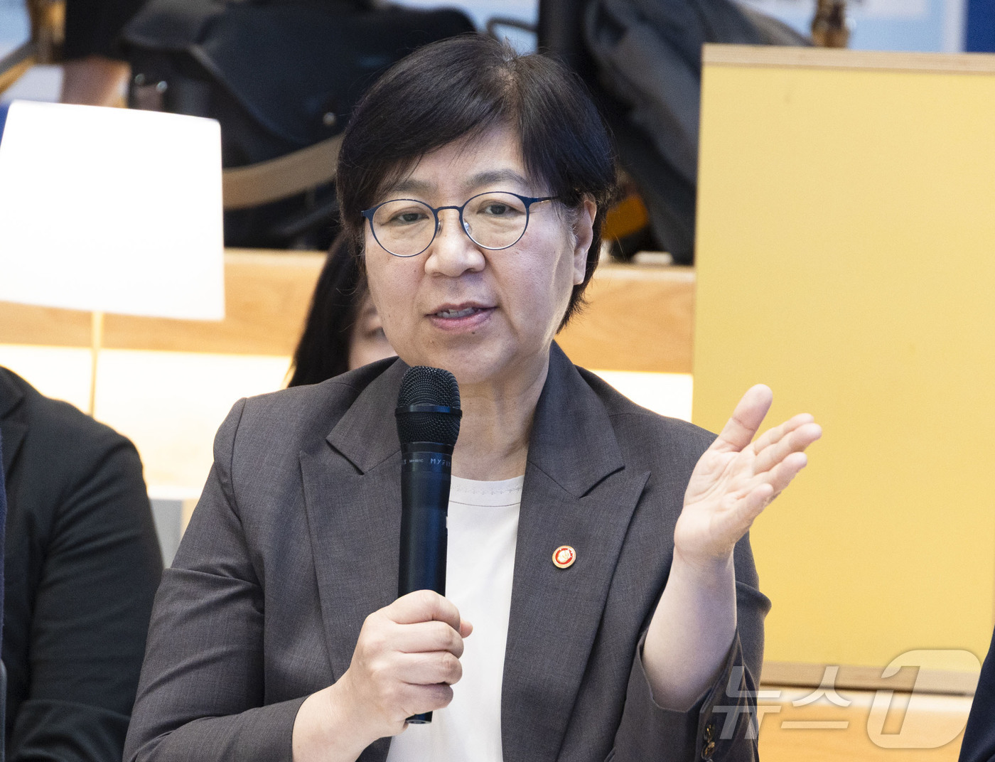 (서울=뉴스1) = 정은경 보건복지부 장관이 15일 서울 성동구 KT&G 상상플래닛에서 열린 2026 사회공헌 포럼에서 발언을 하고 있다. (보건복지부 제공. 재판매 및 DB 금지 …