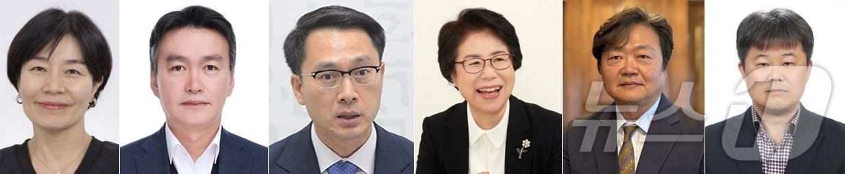 (서울=뉴스1) = 청와대가 15일 정부 인사를 발표했다.사진 왼쪽부터 현수엽 보건복지부 1차관, 이종욱 관세청장, 문성요 새만금개발청장, 홍미영 지속가능발전국가위원장, 백종우 국 …