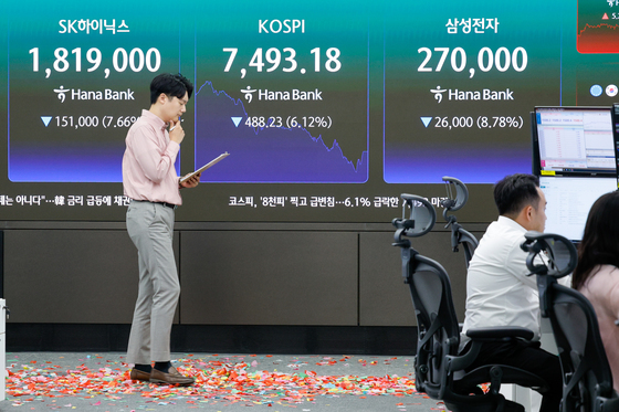 외국인 폭풍 매도에 코스피 7500선 아래로