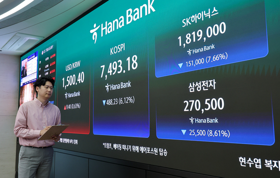 하루 새 멀어진 30만전자·200만닉스…외국인 5조 투매[핫종목](종합)