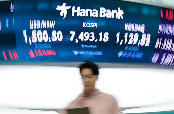 코스피, 8천피 찍고 급락…7490대 마감