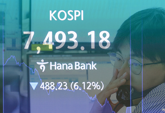 8천피 찍은 코스피, 6%대 하락 마감