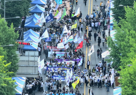 금남로 들어서는 민주평화대행진
