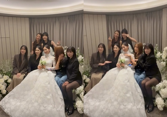 윤보미 결혼식서 뭉친 에이핑크…'탈퇴' 홍유경은 있었고 손나은은 없었다 [N샷]