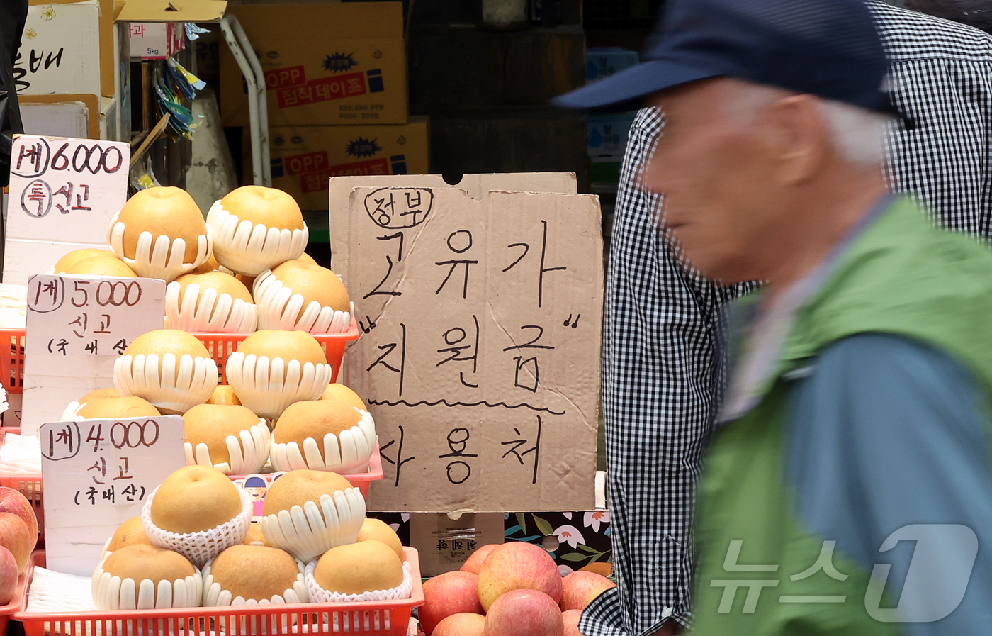 (서울=뉴스1) 김진환 기자 = 고유가 피해지원금 2차 지급을 하루 앞둔 서울 동대문구 청량리종합시장에 피해지원금 사용 가능 안내문이 붙어 있다.정부는 소득 하위 70% 국민을 대 …