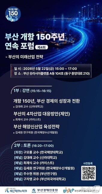 본문 이미지 - 부산 개항 150주년 제4회 연속 포럼 포스터.(부산테크노파크 제공. 재판매 및 DB금지)
