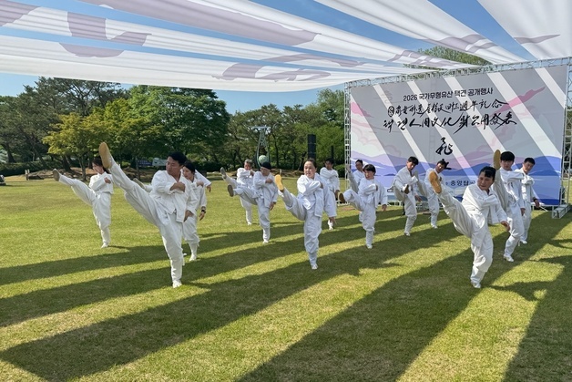 충주시, 중앙탑공원서 택견예능보유자 공개행사 열어