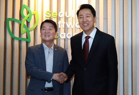 안철수 의원 만난 오세훈 후보