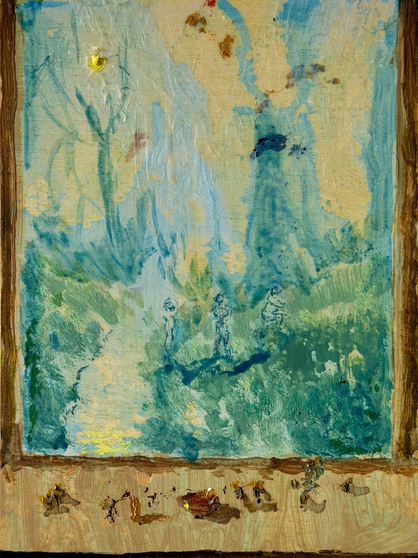 본문 이미지 - 세바스티안 에스페호, Blue green river, 2026, 20x15cm, oil on bass wood panel (선화랑 제공)