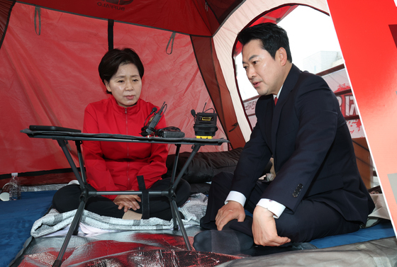장동혁, 21일 밤 양향자 후보 단식장 찾아 선거운동 개시