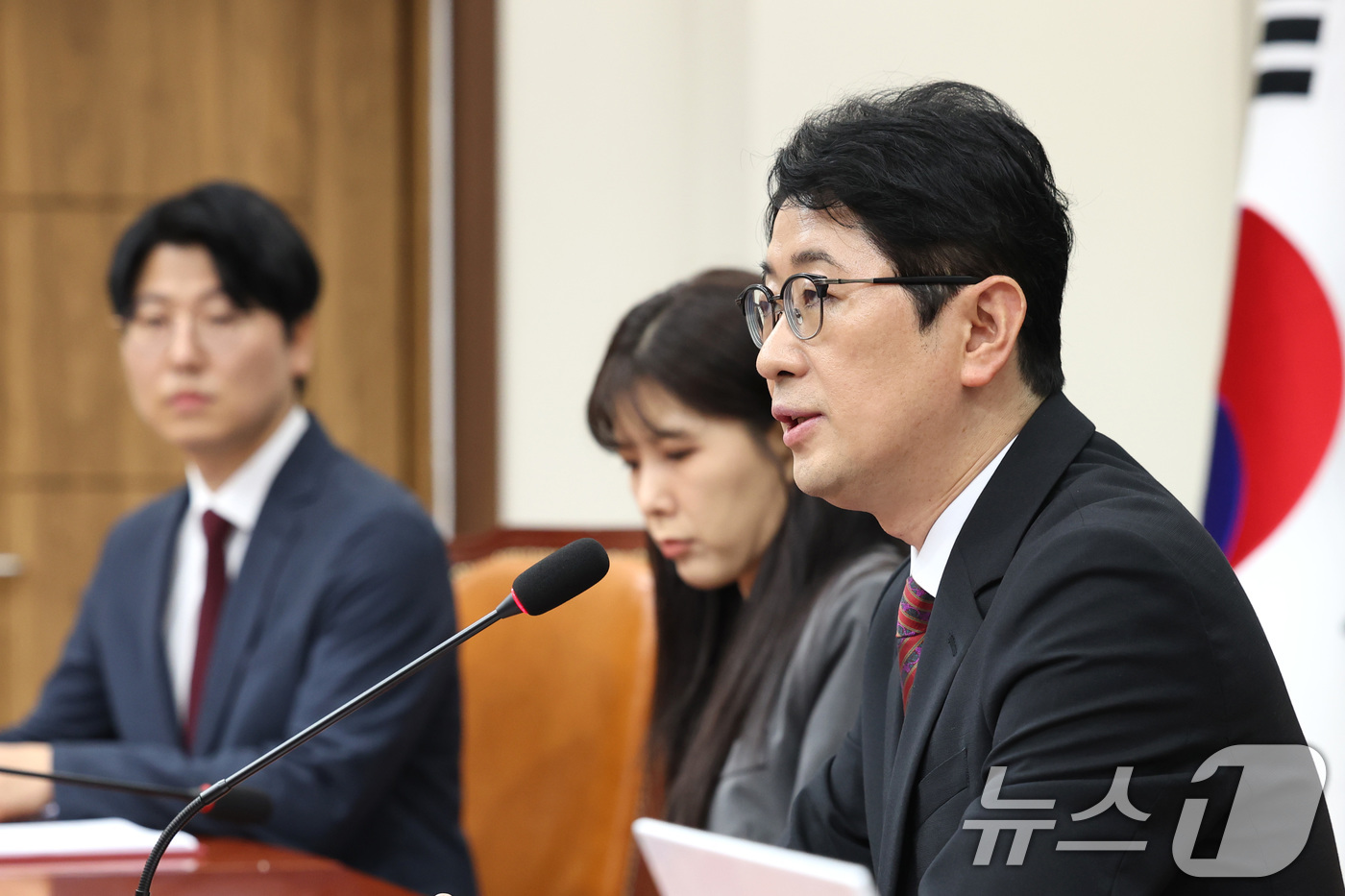 (서울=뉴스1) 신웅수 기자 = 주진우 위원장이 19일 서울 여의도 국회에서 열린 국민의힘 중앙선대위 공소취소 특검법 저지특위 1차 회의에서 발언하고 있다. 2026.5.19/뉴스 …