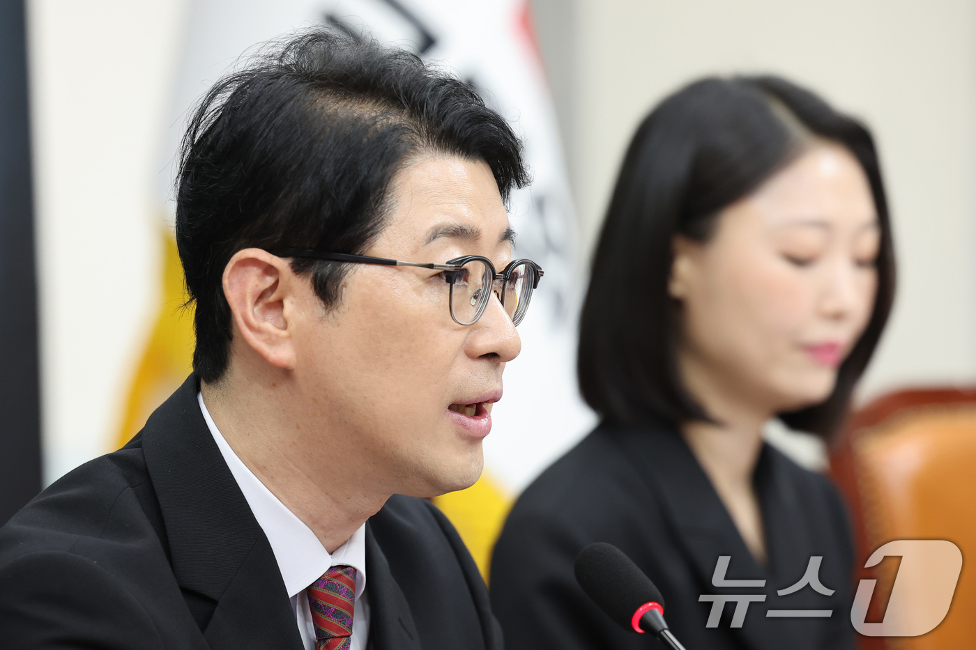 (서울=뉴스1) 신웅수 기자 = 주진우 위원장이 19일 서울 여의도 국회에서 열린 국민의힘 중앙선대위 공소취소 특검법 저지특위 1차 회의에서 발언하고 있다. 2026.5.19/뉴스 …