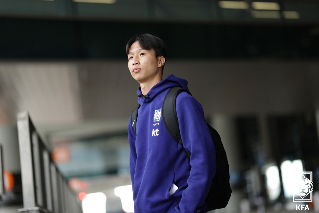 (서울=뉴스1) 김진환 기자 = 2026 FIFA 북중미 월드컵에 나서는 대한민국 축구 국가대표팀의 엄지성이 18일(현지시간) 사전 훈련캠프가 차려진 미국 유타주 솔트레이크시티 국 …