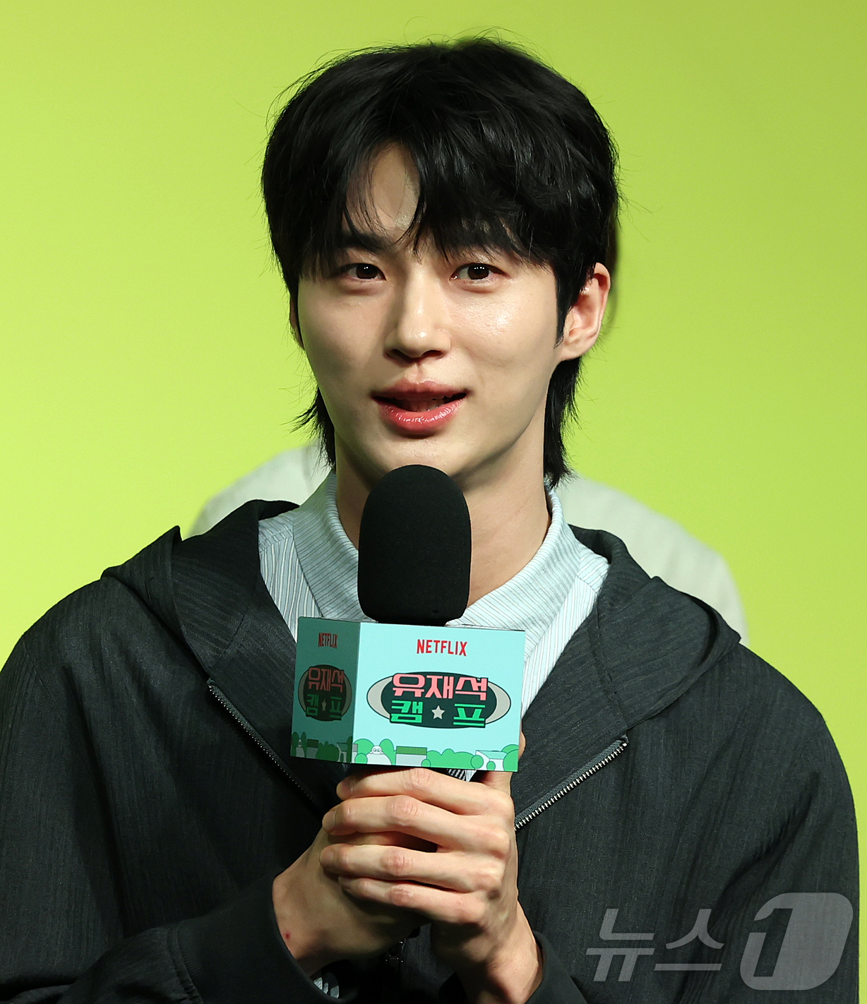 (서울=뉴스1) 김진환 기자 = 배우 변우석이 19일 오전 서울 종로구 JW 동대문 메리어트 호텔에서 열린 넷플릭스 새 예능프로그램 ‘유재석 캠프’ 제작발표회에 참석해 드라마 '2 …