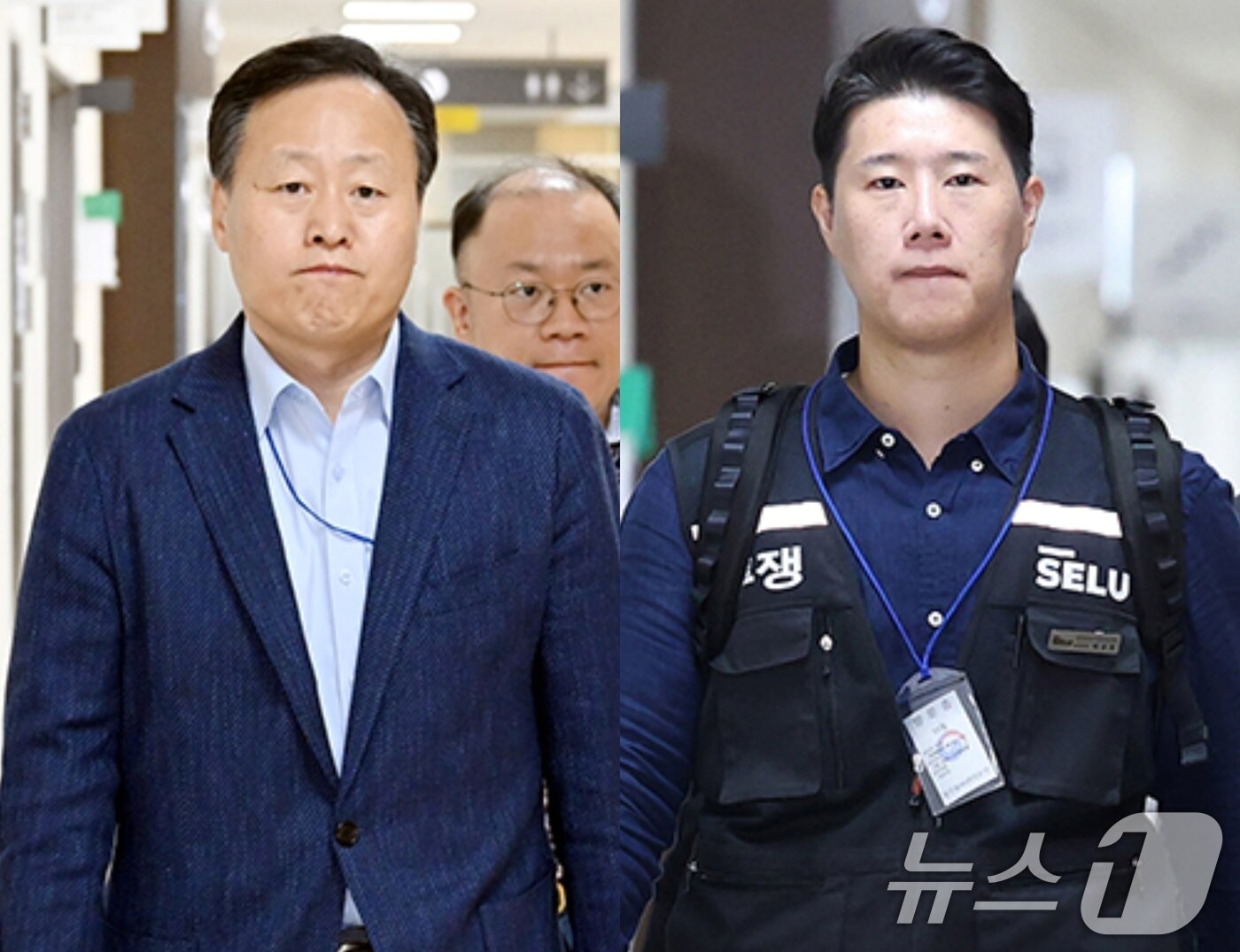 본문 이미지 - 삼성전자 사측 대표교섭위원인 여명구 DS(반도체 부문) 피플팀장(왼쪽)과 최승호 삼성그룹 초기업노동조합 삼성전자지부 위원장이 총파업 예고 시한을 이틀 앞둔 19일 정부세종청사 중앙노동위원회에서 열린 2차 사후조정 최종회에 참석하고 있다. 2026.5.19 ⓒ 뉴스1 오대일 기자