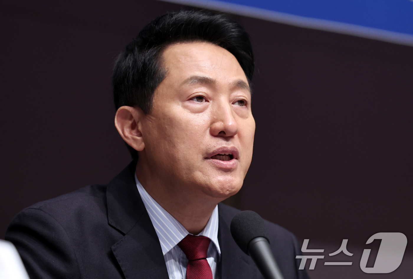 (서울=뉴스1) 구윤성 기자 = 오세훈 국민의힘 서울시장 후보가 20일 오전 서울 중구 한국프레스센터에서 열린 관훈클럽 초청 토론회에서 모두발언하고 있다. 2026.5.20/뉴스1 …