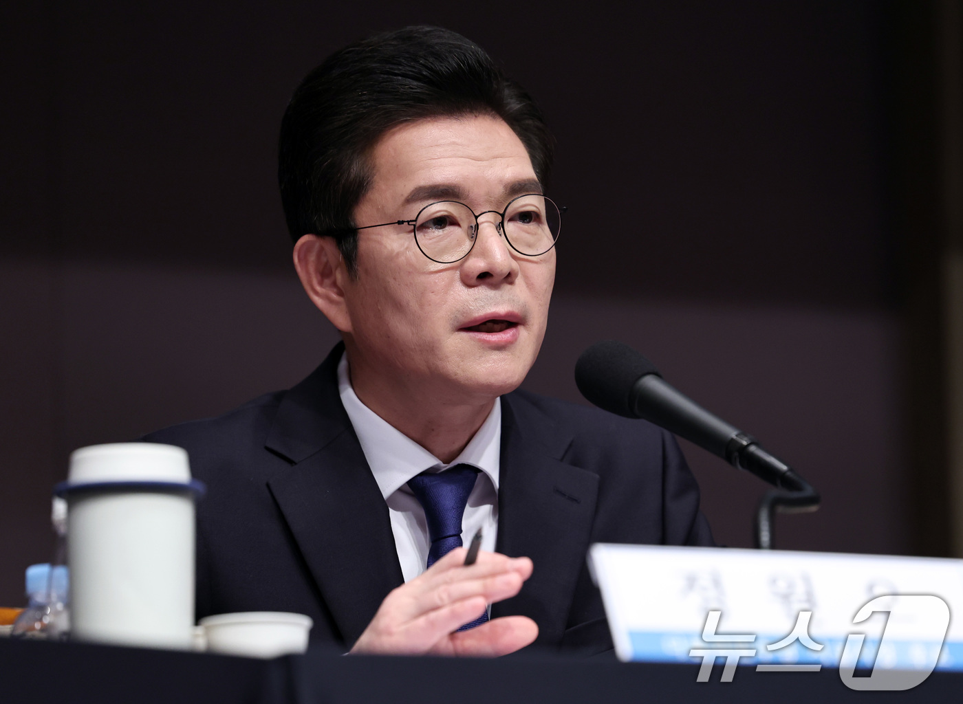 (서울=뉴스1) 구윤성 기자 = 정원오 더불어민주당 서울시장 후보가 20일 오전 서울 중구 한국프레스센터에서 열린 관훈클럽 초청 토론회에서 발언하고 있다. 2026.5.20/뉴스1 …