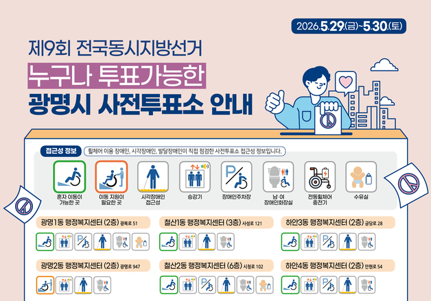 "장애인 투표 편리성 보장"…광명시, 사전투표소 픽토그램 안내