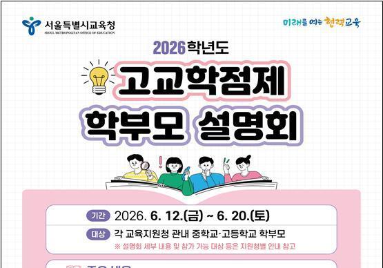 서울 학부모 대상 고교학점제 설명회…11개 교육지원청서 순차 운영