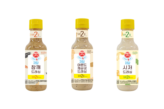 오뚜기 라이트앤조이, 참깨·아몬드캐슈넛·시저 저당 드레싱 3종 리뉴얼