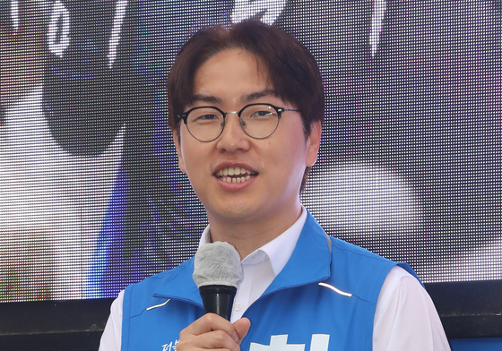 출정식서 지지 호소하는 하정우 후보