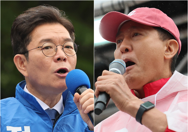 지지 호소하는 정원오·오세훈 후보