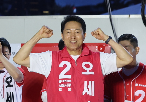 지지 호소하는 오세훈 서울시장 후보