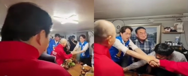 친한계 "신동욱, 하정우 손잡고 화이팅? 이건 이적행위" vs 申 "덕담"