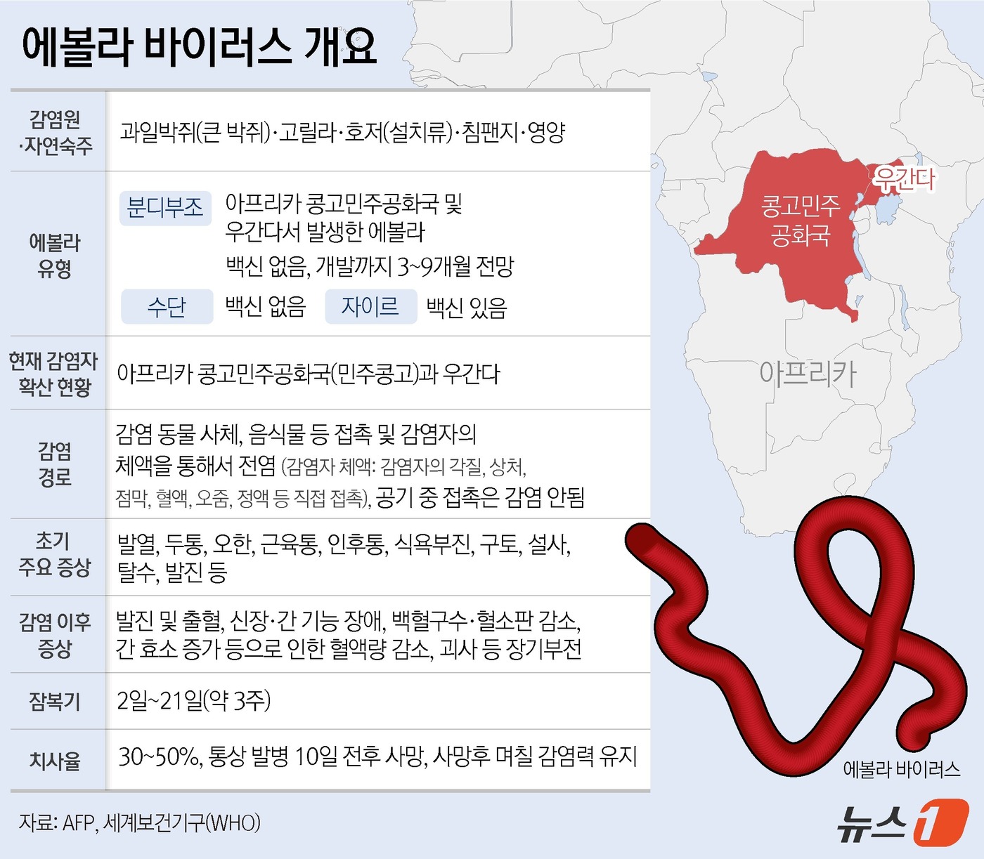 (서울=뉴스1) 윤주희 디자이너 = 최근 콩고민주공화국 동부 지역에서는 에볼라바이러스병이 빠르게 확산하고 있다. 특히 이번 유행은 백신과 치료제가 없는 '분디부조(Bundibugy …