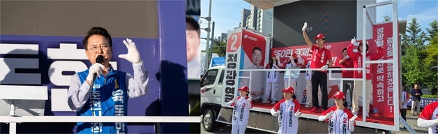 '한 표라도 더' 육동한·정광열 춘천시장 후보, 3일 연휴 '민심 속으로'