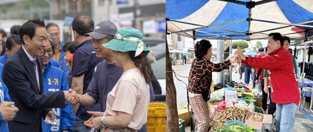 시장·축제장·야구장까지…공식선거운동 첫 주말, 후보들 표밭 '강행군'