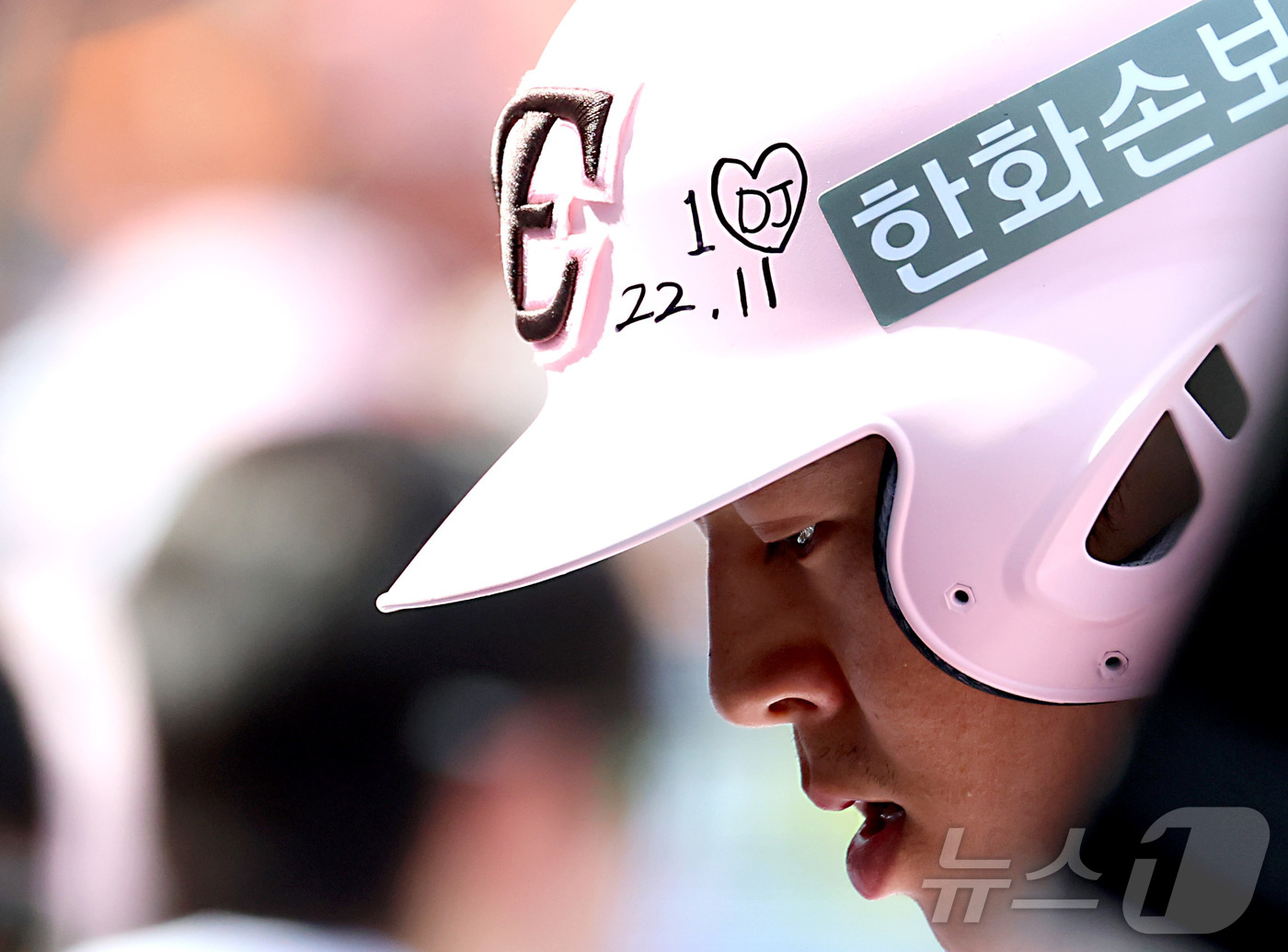 (대전=뉴스1) 김기남 기자 = 24일 대전 한화생명볼파크에서 열린 2026 신한 SOL KBO리그 두산 베어스와와 한화 이글스의 경기에서 한화 노시환이 미국에서 수술 및 재활중인 …
