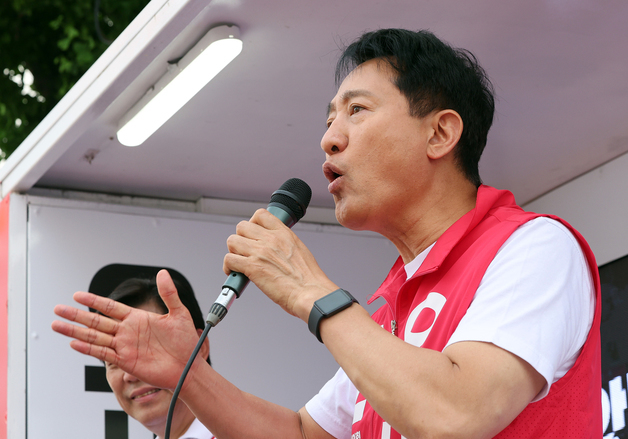 지지 호소하는 오세훈 서울시장 후보