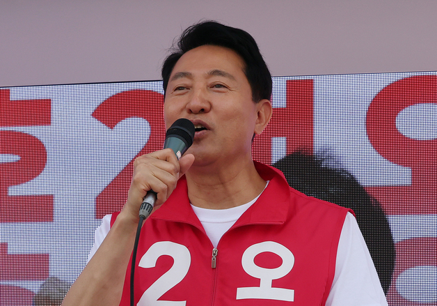 지지 호소하는 오세훈 서울시장 후보