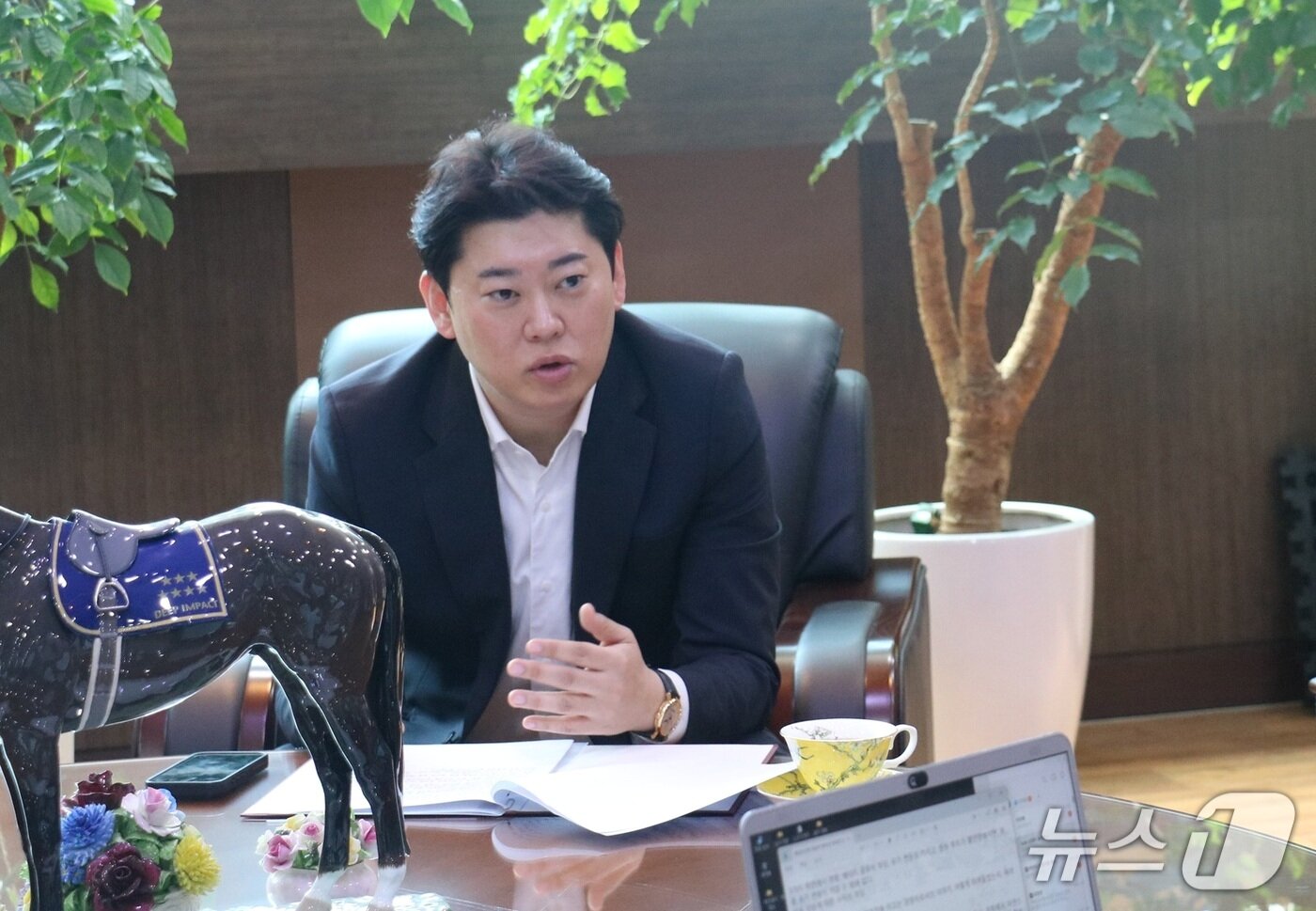 본문 이미지 - 서윤덕 대표가 뉴스1과 인터뷰하고 있다. / 뉴스1 ⓒ News1
