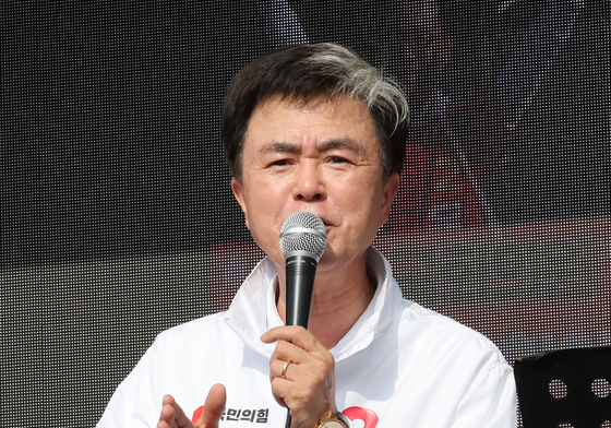 충남 공주서 지지호소하는 김태흠