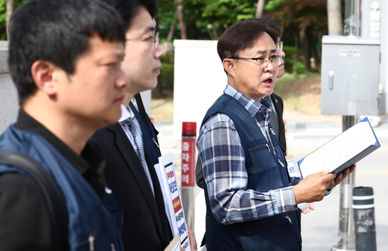 가처분 신청 앞서 입장 밝히는 박재용 삼성전자 노동조합 동행 위원장