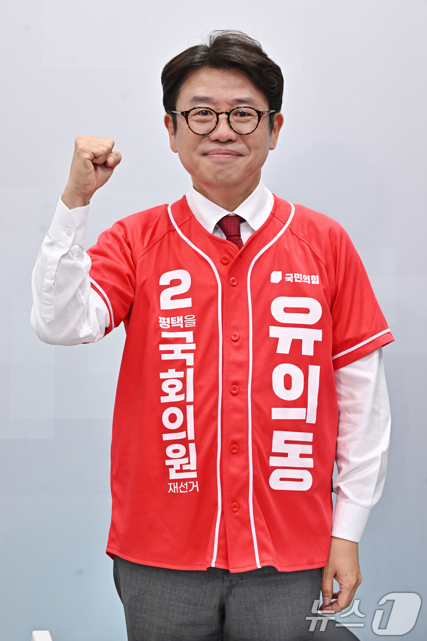 (평택=뉴스1) 김영운 기자 = 유의동 국민의힘 경기평택을 국회의원 재선거 후보가 26일 오전 경기 평택시 SK브로드밴드 기남방송에서 열린 평택시선거관리위원회 주최 경기평택을 국회 …