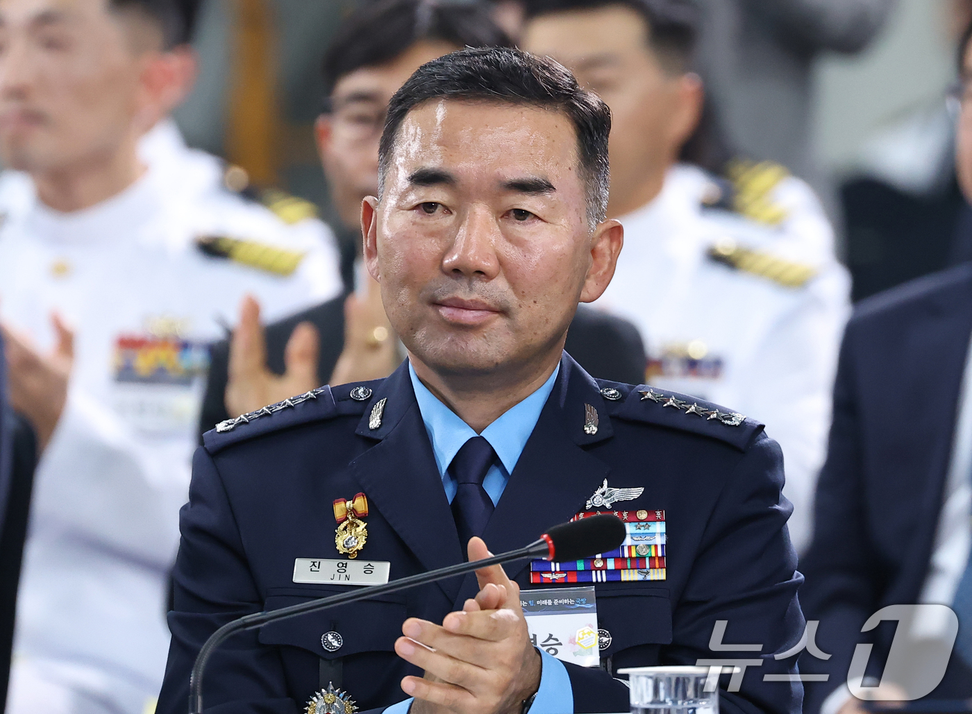 (창원=뉴스1) 허경 기자 = 진영승 합참의장이 26일 경남 창원시 진해구에서 열린 제1회 미래국방전략위원회에 참석해 있다. (청와대통신사진기자단) 2026.5.26/뉴스1