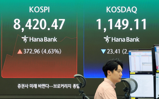 코스피, 8400선 돌파…'삼전닉스' 급등에 레버리지도 20% 폭등[개장시황]