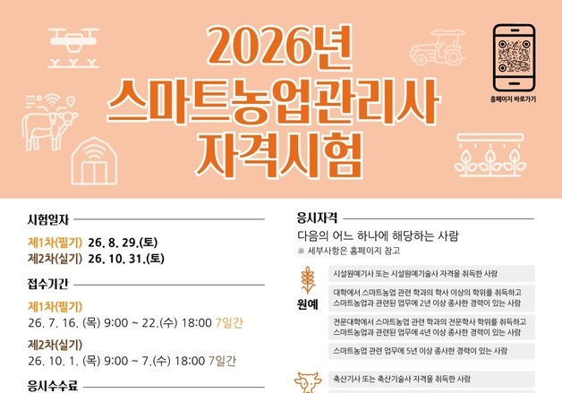 AI·데이터로 농장 관리한다…'스마트농업관리사' 2회 시험 공고
